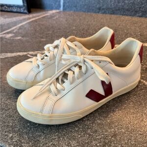 Veja Women's Athletic Shoes - White and Red